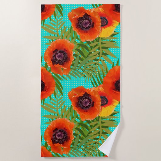 Oriental Poppies Strandlaken (Voorkant)