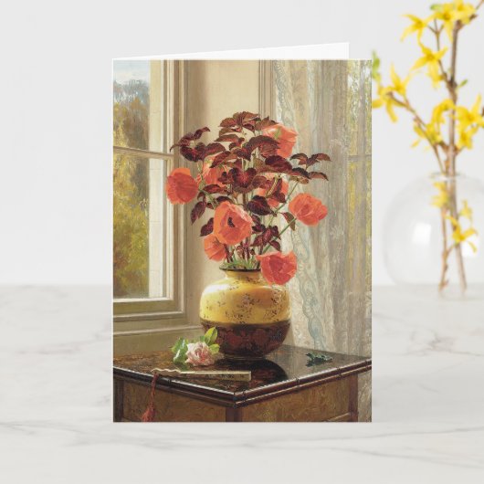 Oriental Poppy en Coleus | Jessica Hayllar Kaart (Gele Bloem)