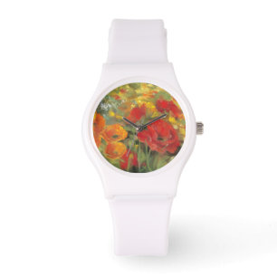 Oriental Poppy Field Horloge