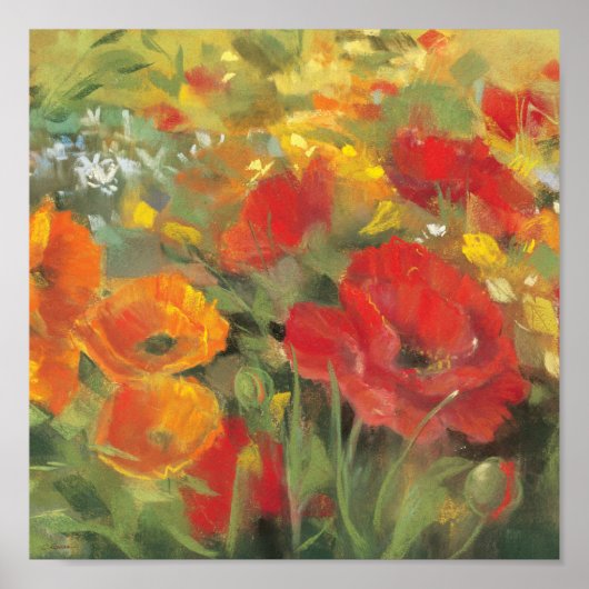 Oriental Poppy Field Poster (Voorkant)