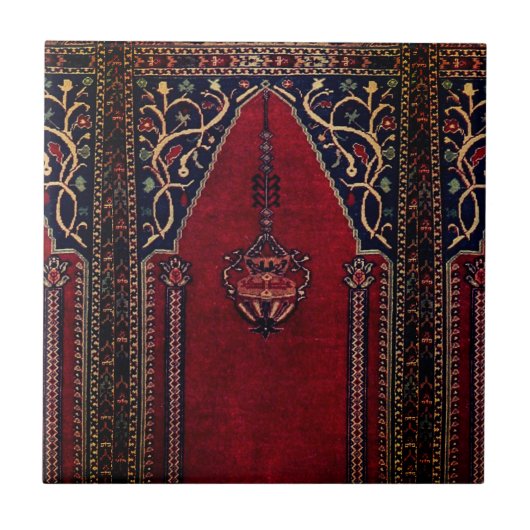 Oriental Prayer Rug design no2 - Moskemotif   Tegeltje (Voorkant)