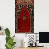 Oriental Prayer Rug-ontwerp - Moskee-motief Poster (Thuiskantoor)