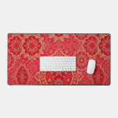 ORIENTAL Red Golden Pattern - Deskmat, Muismat Bureaumat (Keyboard & Muis)