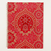 ORIENTAL Red Golden Pattern - Notitieboek, Planner (Voorkant)
