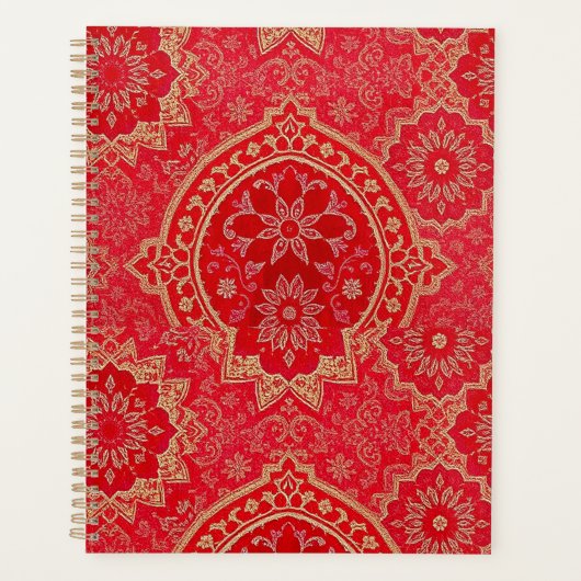 ORIENTAL Red Golden Pattern - Notitieboek, Planner (Voorkant)