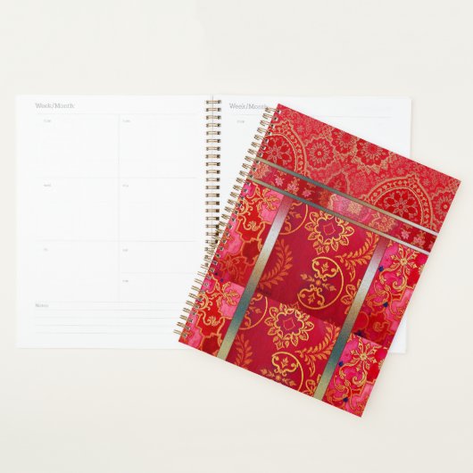 ORIENTAL Red Golden Pattern - Notitieboek, Planner (Display)