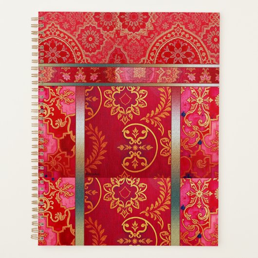 ORIENTAL Red Golden Pattern - Notitieboek, Planner (Voorkant)