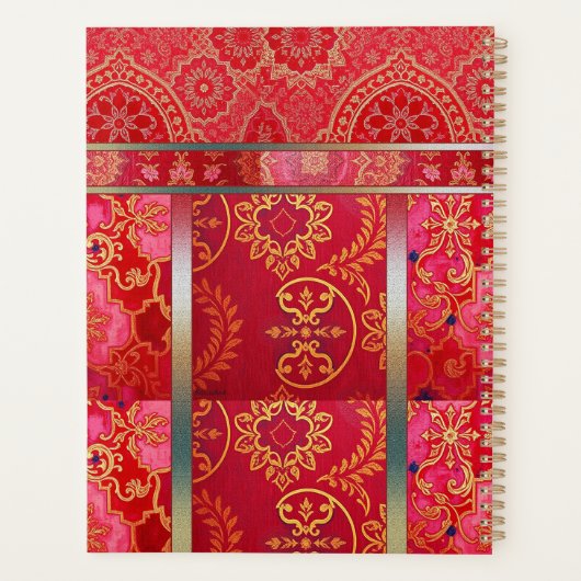 ORIENTAL Red Golden Pattern - Notitieboek, Planner (Achterkant)