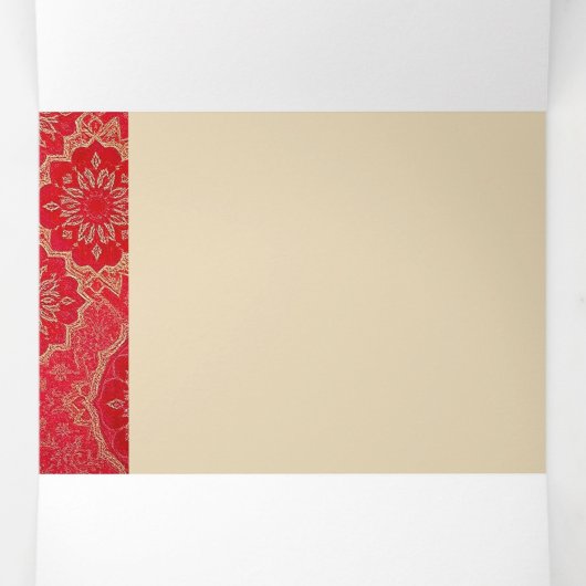 ORIENTAL Red Golden Pattern - Uitnodiging Kaart (Binnenkant midden)