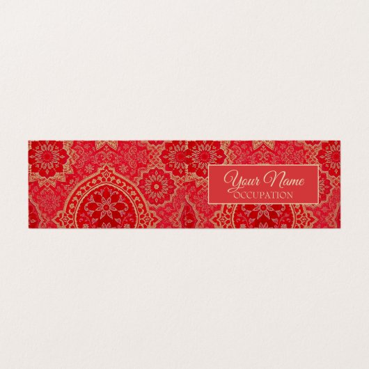 ORIENTAL Red Golden Pattern - Visitekaartje (Buitenkant ongevouwen)