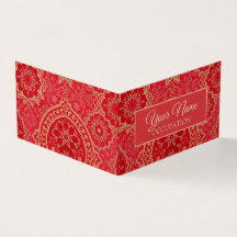 ORIENTAL Red Golden Pattern - Visitekaartje