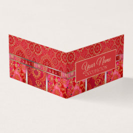 ORIENTAL Red Golden Pattern - Visitekaartje