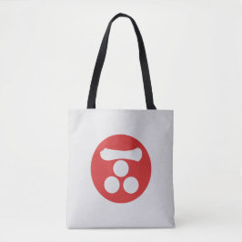 Oriental Red Mori Japan Samurai Mon Oriental Art Tote Bag