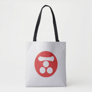 Oriental Red Mori Japan Samurai Mon Oriental Art Tote Bag