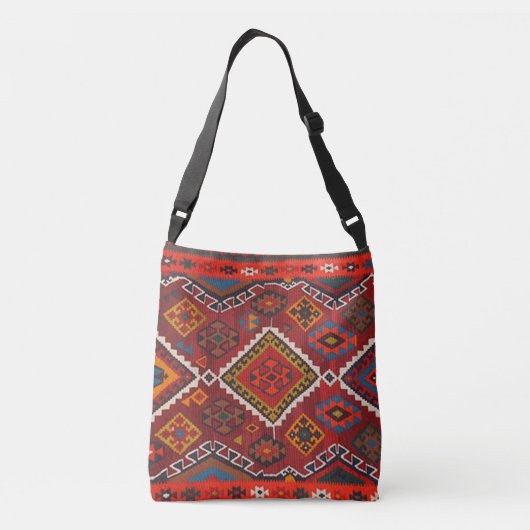Oriental Red Persian Turks Rug Crossbody Tas (Achterkant)