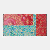 ORIENTAL Red Turquois Pattern - Deskmat, Muismat Bureaumat (Voorkant)