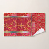 ORIENTAL rood gouden patroon - badhanddoek set Bad Handdoek (Handdoek)
