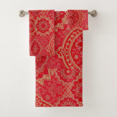 ORIENTAL rood gouden patroon - badhanddoek set Bad Handdoek (Insitu)