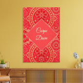 ORIENTAL Rood Gouden Patroon - Ingewikkeld Canvas (Insitu (Woonkamer))