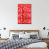 ORIENTAL Rood Gouden Patroon - Ingewikkeld Canvas (Insitu (Slaapkamer))