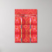 ORIENTAL Rood Gouden Patroon - Ingewikkeld Canvas Afdruk (Voorkant)