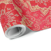 ORIENTAL Rood Gouden Patroon - Inpakpapier (Rol Hoek)