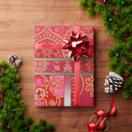 ORIENTAL Rood Gouden Patroon - Inpakpapier