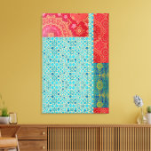 ORIENTAL rood turquoise patroon - gewikkeld canvas (Insitu (Woonkamer))