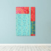 ORIENTAL rood turquoise patroon - gewikkeld canvas (Insitu (Houten vloer))