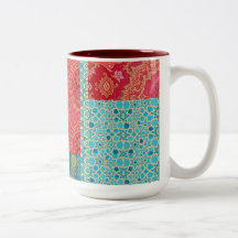ORIENTAL rood turquoise patroon - Mok, Cup