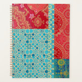 ORIENTAL rood turquoise patroon - Notitieboek, Pla Planner (Voorkant)
