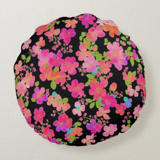 Oriental Royal Flower Pillow Rond Kussen