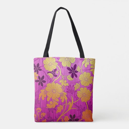 ORIENTAL Roze Gouden Patroon - Canvas tas (Achterkant)