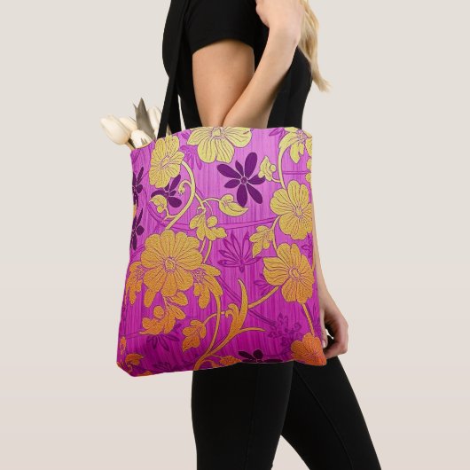ORIENTAL Roze Gouden Patroon - Canvas tas (Dichtbij)