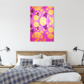 ORIENTAL Roze Gouden Patroon - Ingewikkeld Canvas (Insitu (Slaapkamer))