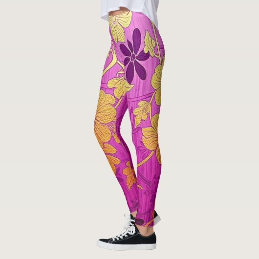 ORIENTAL Roze Gouden Patroon - Leggings (Links)