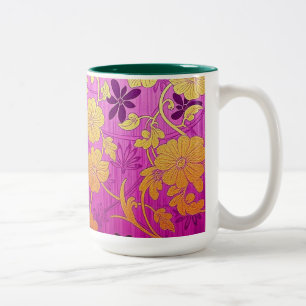 ORIENTAL Roze Gouden Patroon - Mok, Beker Tweekleurige Koffiemok