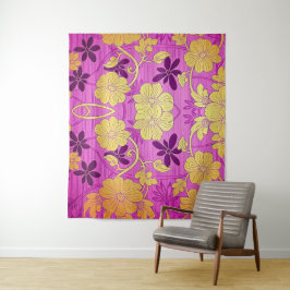 ORIENTAL Roze Gouden Patroon - Tapestry Wandkleed