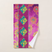 ORIENTAL Roze Paarse Turquoise - Badhanddoek Set Bad Handdoek (Handdoek)