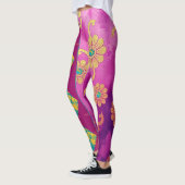 ORIENTAL Roze Turquoise Bloemen - Leggings (Links)