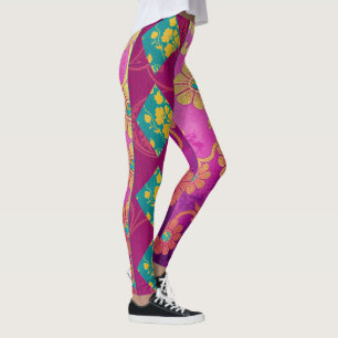 ORIENTAL Roze Turquoise Bloemen - Leggings