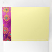 ORIENTAL Roze Turquoise Bloemen - Uitnodiging Kaar (Binnenzijde eerst)