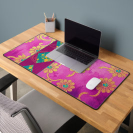 ORIENTAL Roze Turquoise - Deskmat, Muismat Bureaumat