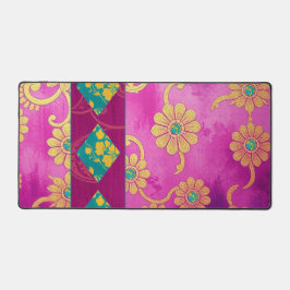 ORIENTAL Roze Turquoise - Deskmat, Muismat Bureaumat