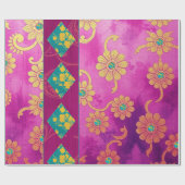 ORIENTAL Roze Turquoise - Inpakpapier (Vlak)