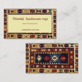 Oriental rug design in  warm colors visitekaartje (Voorkant / Achterkant)