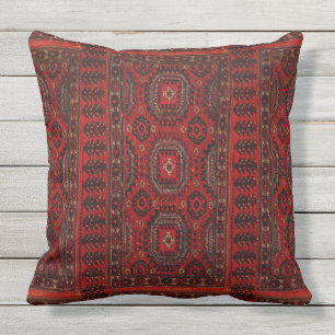 Oriental rug look   -red  buitenkussen