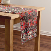 Oriental rug look - rood zwart korte tafelloper (Voorbeeld)