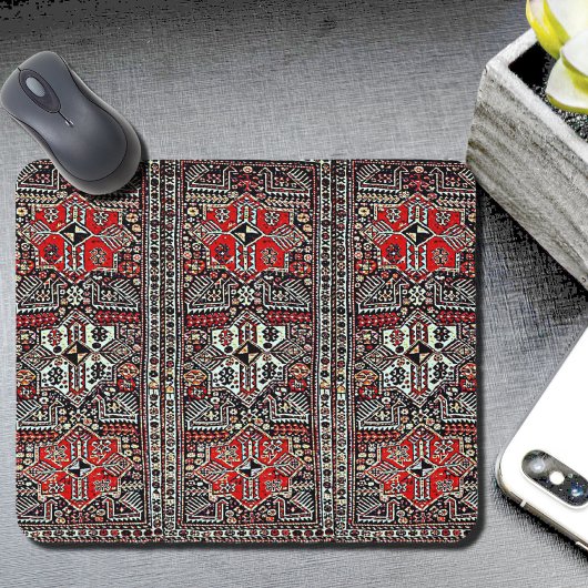 Oriental rug look - rood zwart muismat