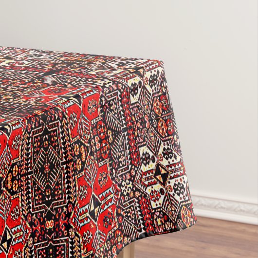 Oriental rug look - rood zwart tafelkleed (Voorbeeld)